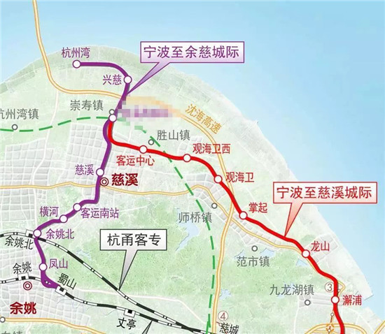 (宁波至余慈城际铁路二期,宁波至慈溪城际铁路站点规划示意图,春风