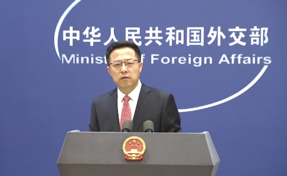 外交部发言人赵立坚回答记者提问(图片来源:央视新闻)