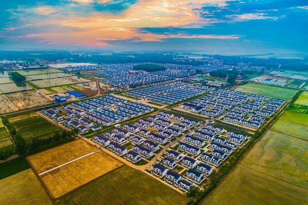 刘老庄镇友谊,后河,银猫新型农村社区航拍景(央广网发 通讯员供图)