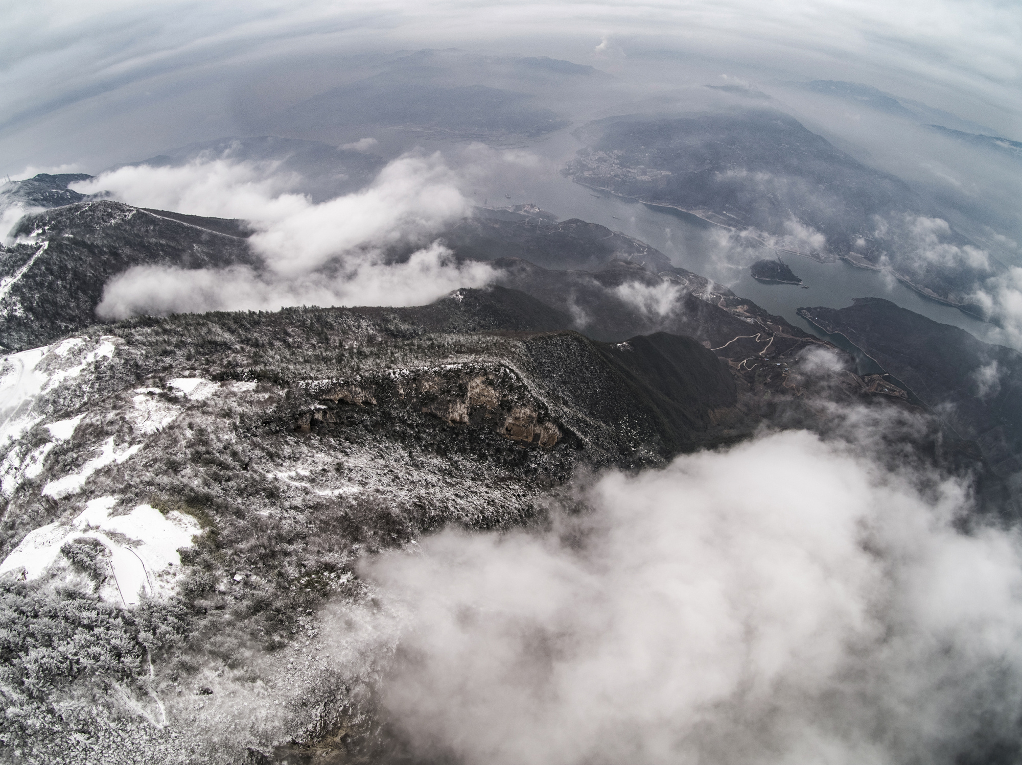 长江三峡迎春雪壮丽雪景别有韵味
