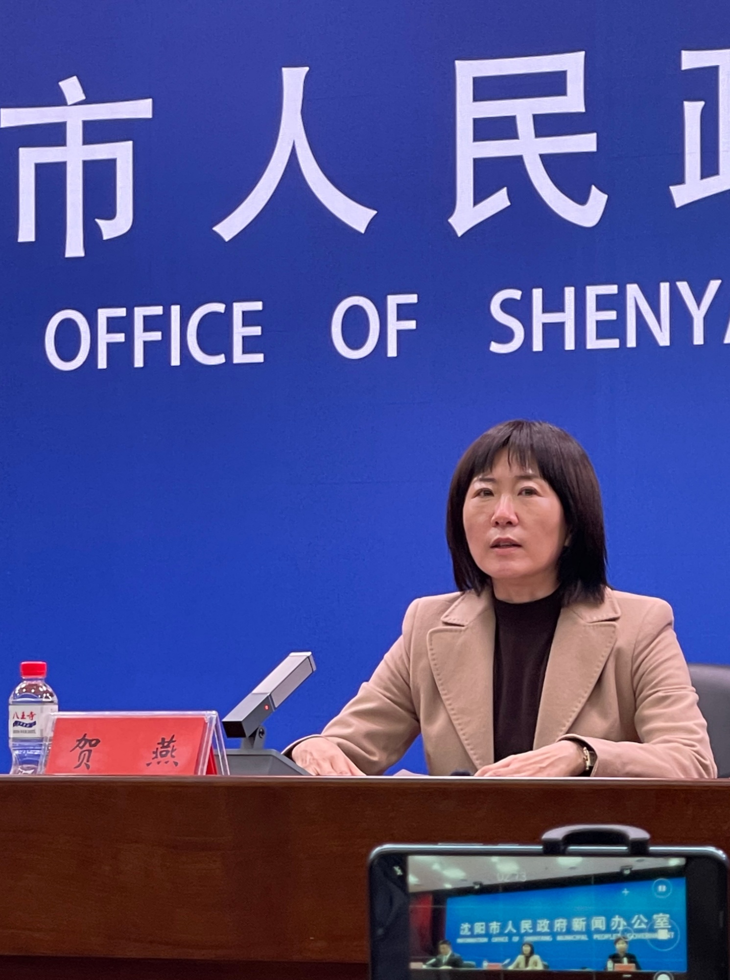 沈阳市疾控中心副主任,新闻发言人王萍(央广网记者 马瑛摄)2022年3月9