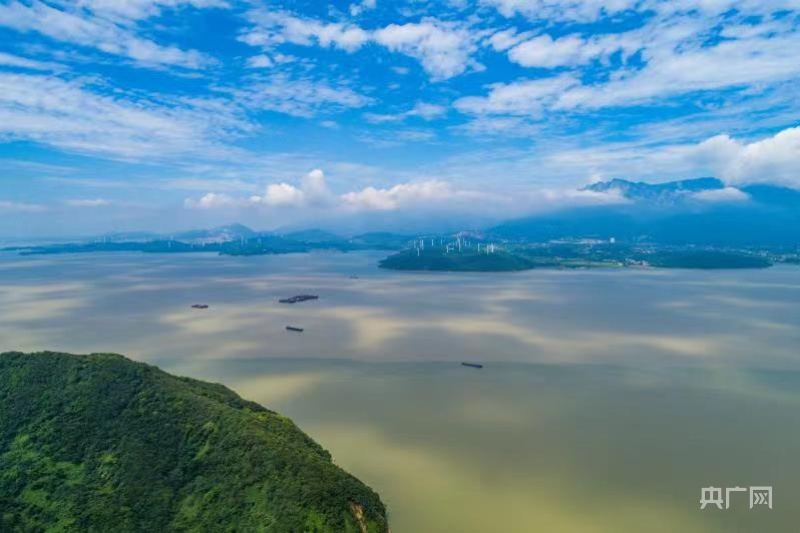 航拍赣鄱生态美鄱阳湖畔的日与夜