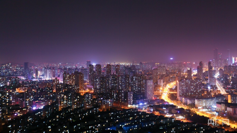 城市夜景俯视图图片