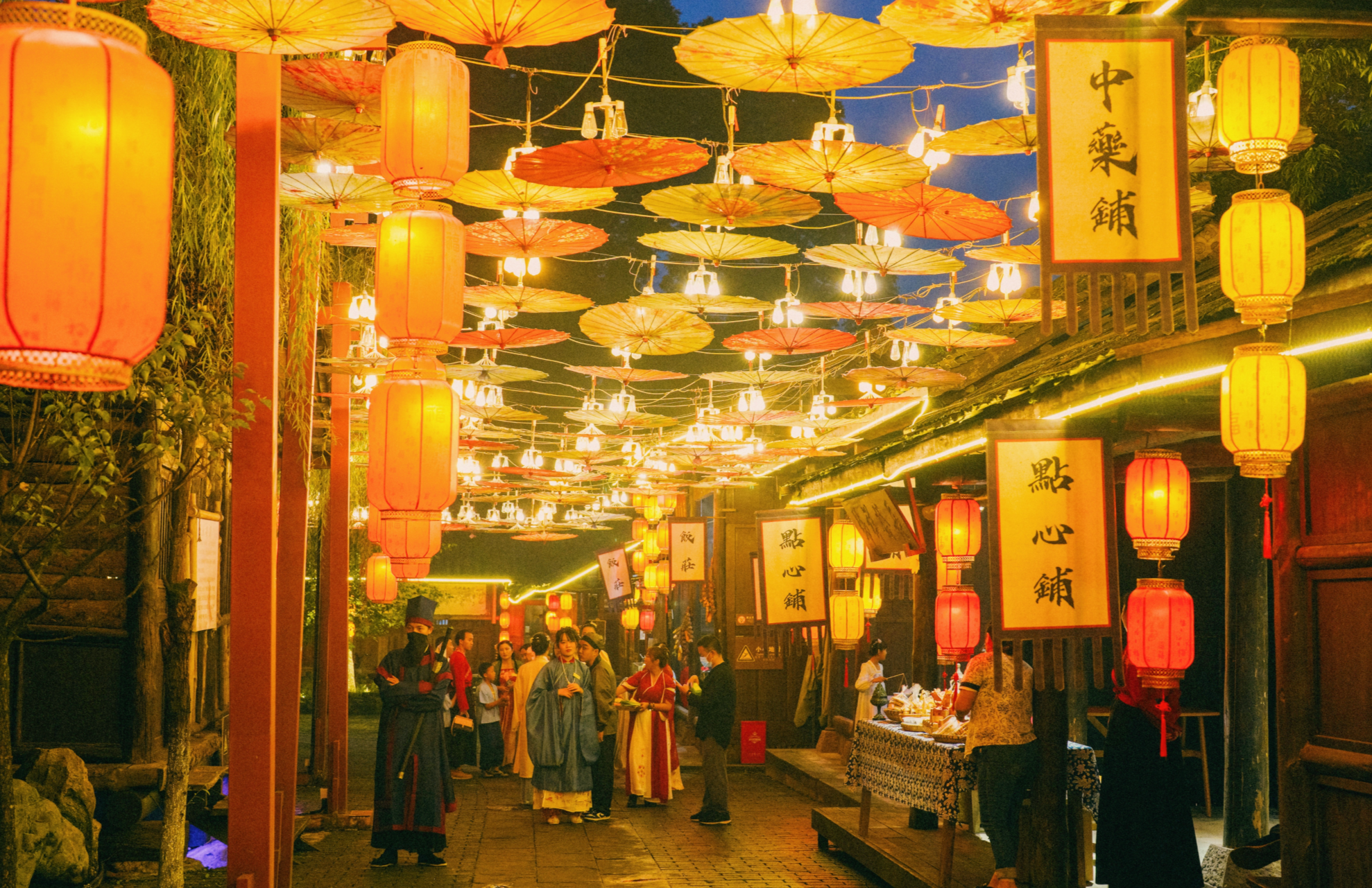 古风夜景图片街市图片