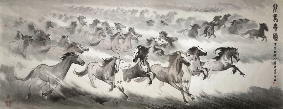 于画展《万马奔腾》中感受东方精神_央广网
