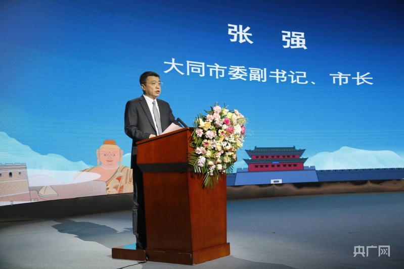大同市委副书记,市长张强作推介(央广网发  杨荣  摄)事实上,随着文旅