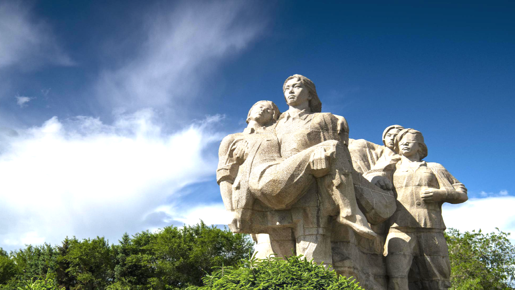 八女投江石雕(央广网发  牡丹江市文化广电和旅游局供图)来牡丹江可以