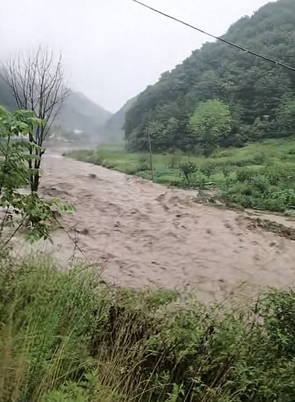 受强降雨影响 西安长安,蓝田等地多个峪口突发山洪_央广网