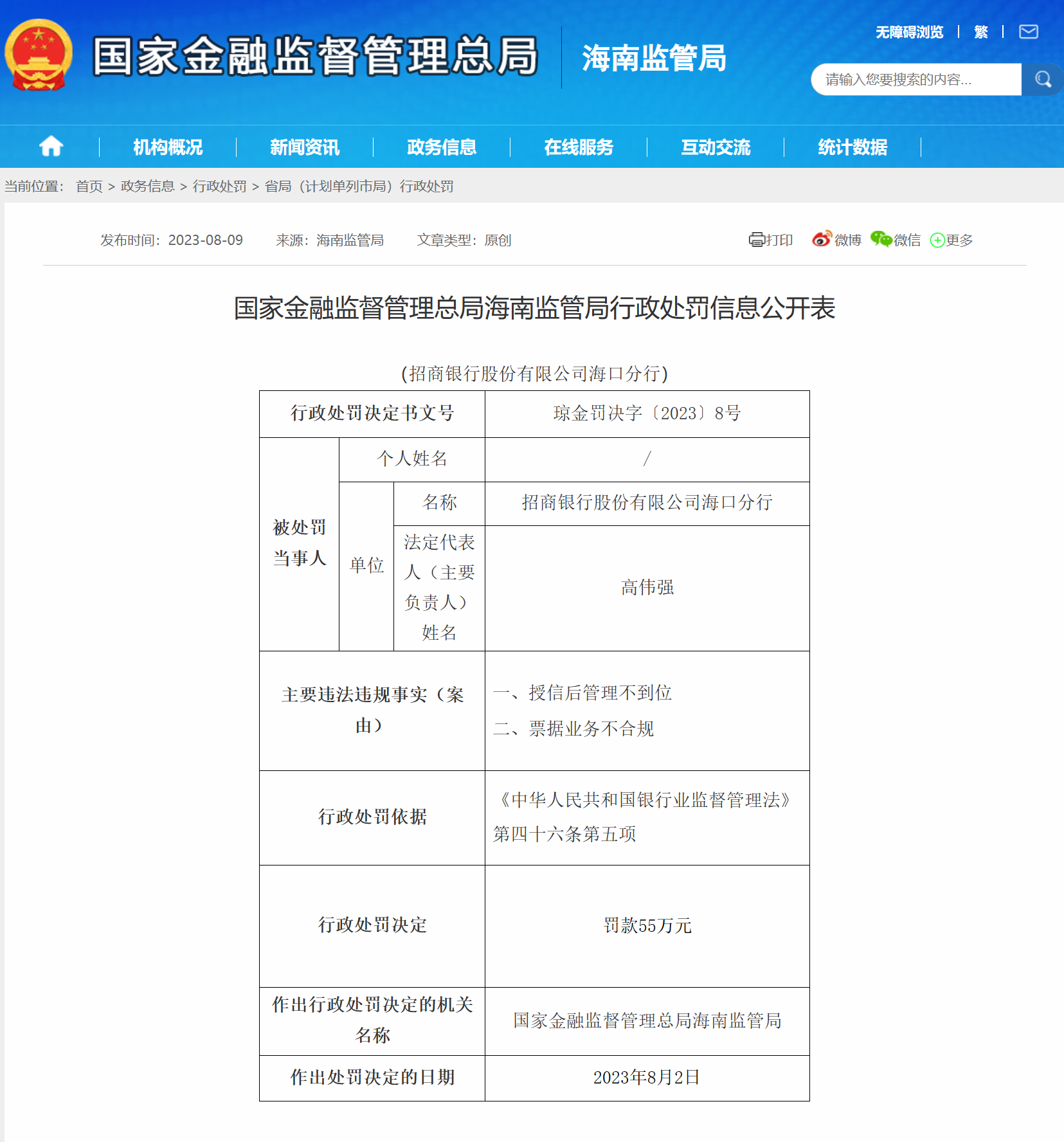 海南多家金融机构及有关负责人被罚 - 第2张