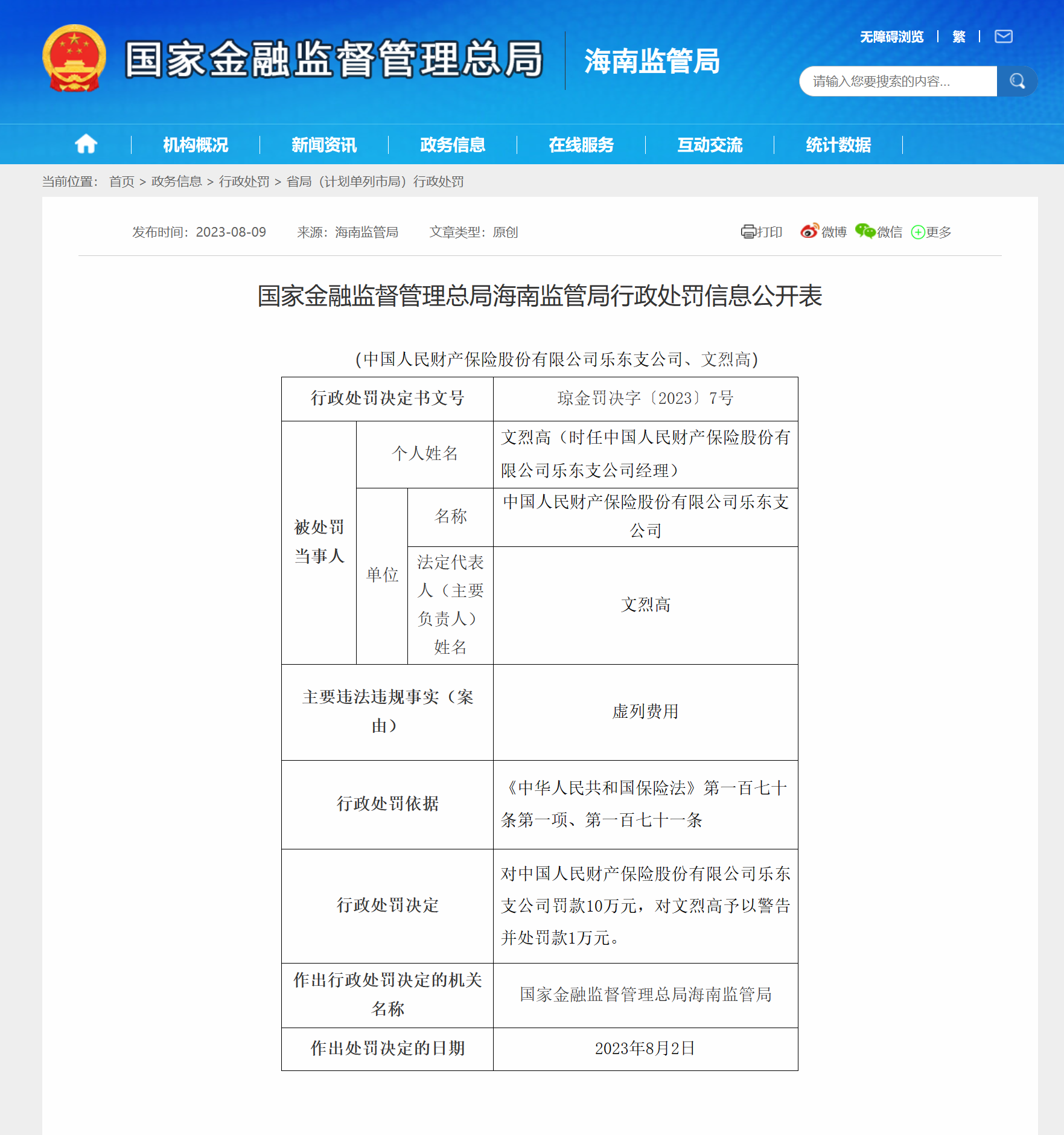 海南多家金融机构及有关负责人被罚 - 第4张