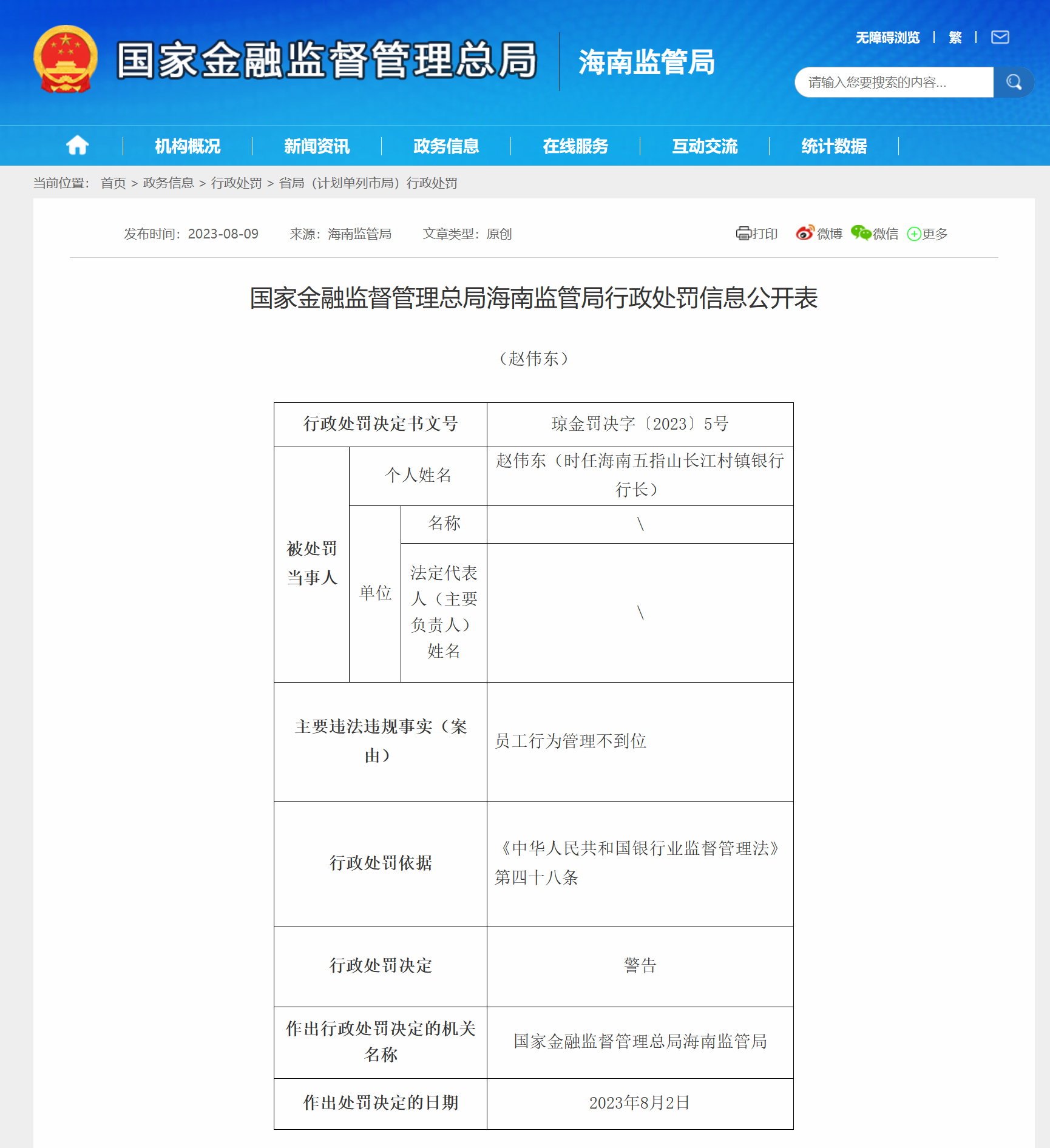 海南多家金融机构及有关负责人被罚 - 第3张