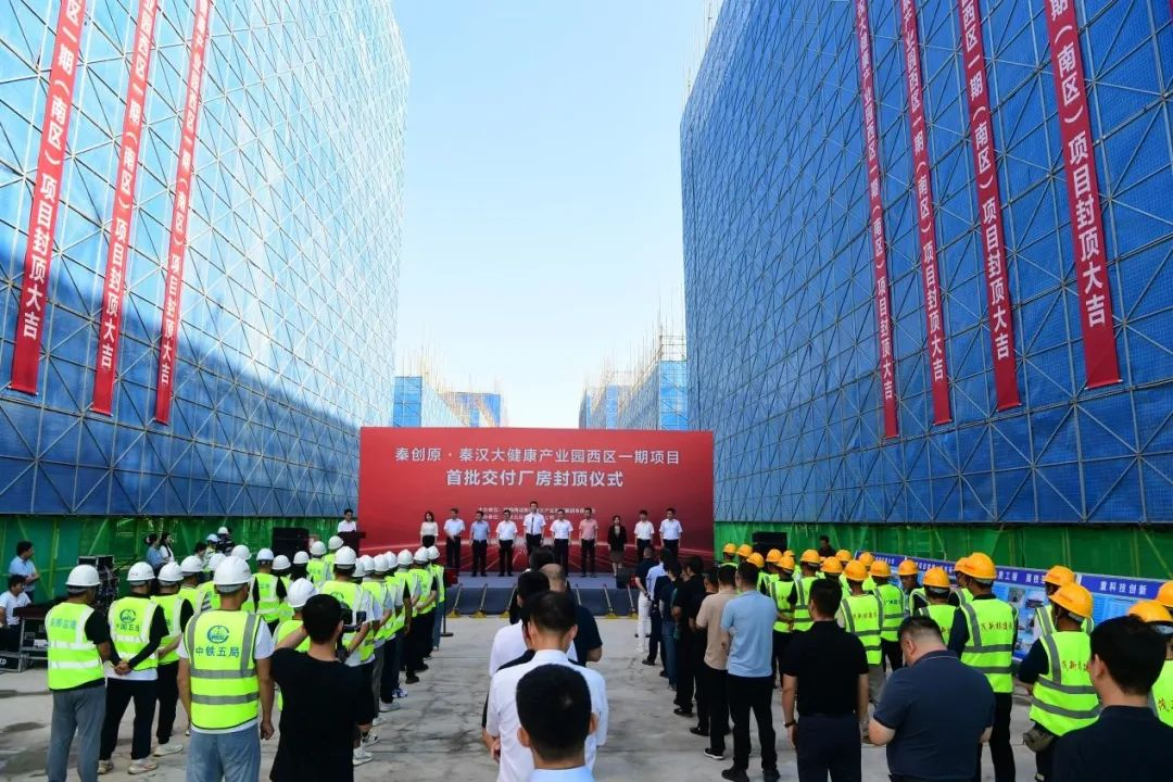 西咸新区·秦汉大健康产业园西区一期首批厂房封顶