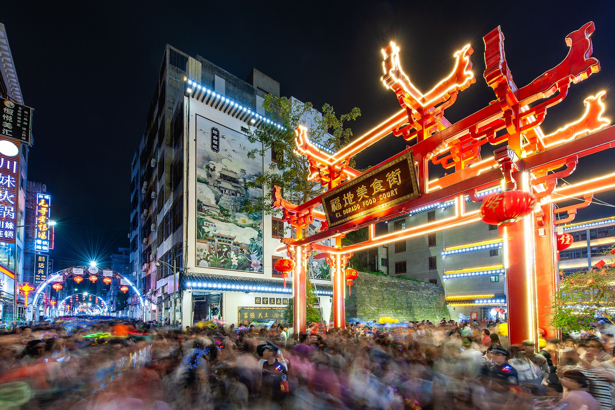 海口街道夜景图片图片