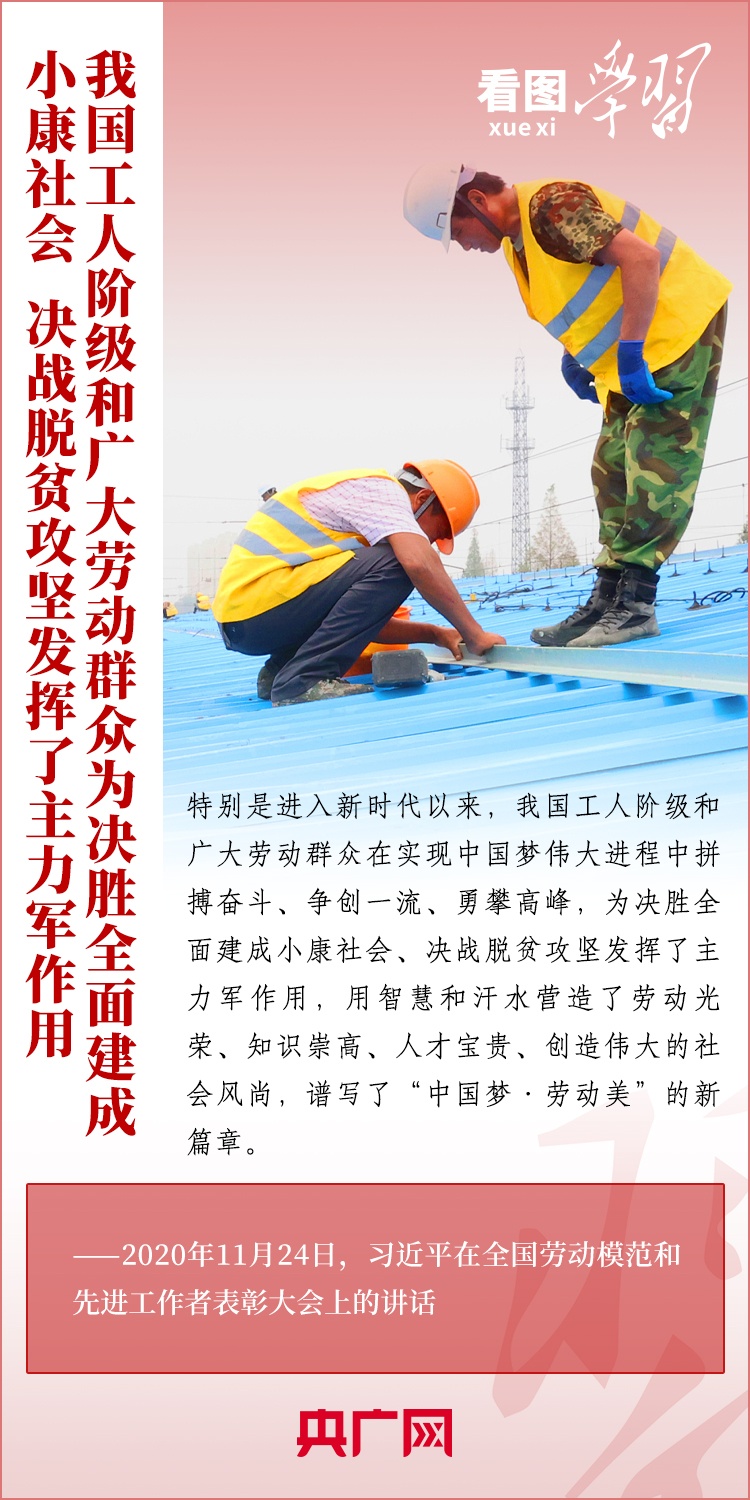 看圖學(xué)習(xí)丨充分發(fā)揮工人階級和廣大勞動群眾主力軍作用