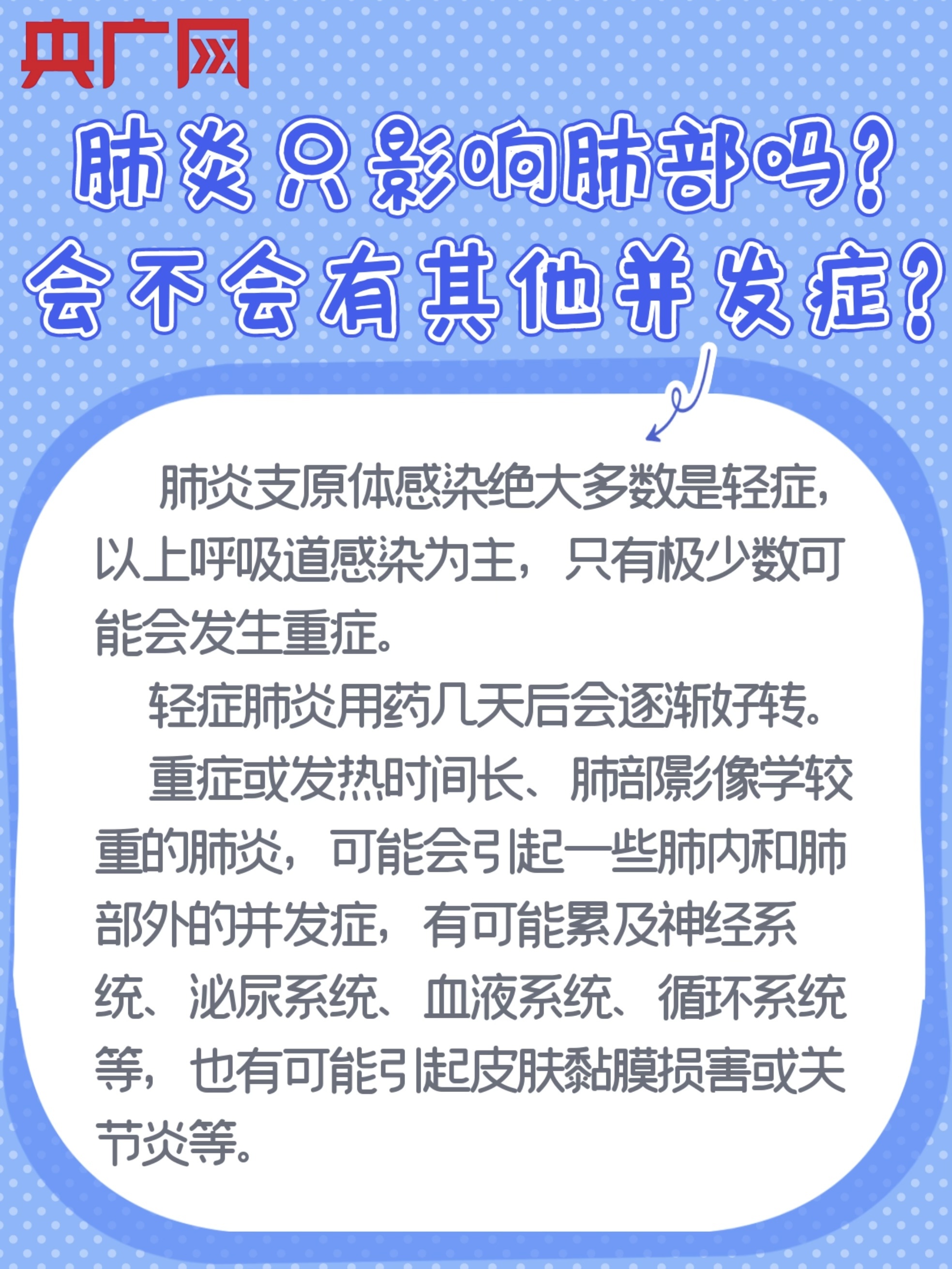 感染肺炎支原体一定会得肺炎吗肺炎只影响肺部吗看图了解