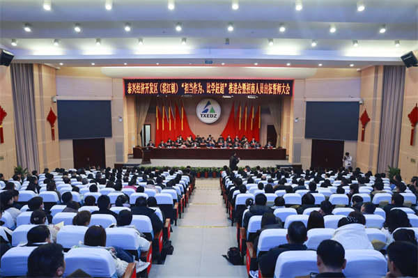 泰兴经济开发区召开“担当作为、比学赶超”推进会暨招商引资出征誓师大会