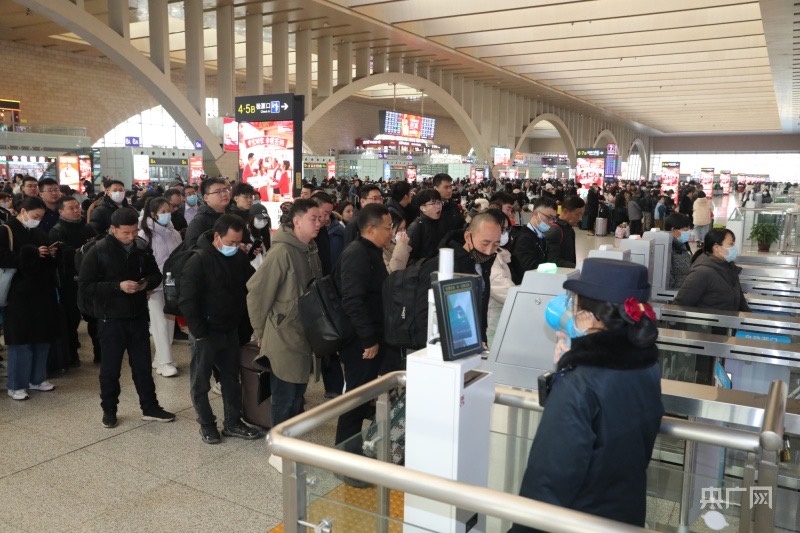 春运期间,旅客有序检票乘车(央广网记者  王伟倩  摄)央广网石家庄2月