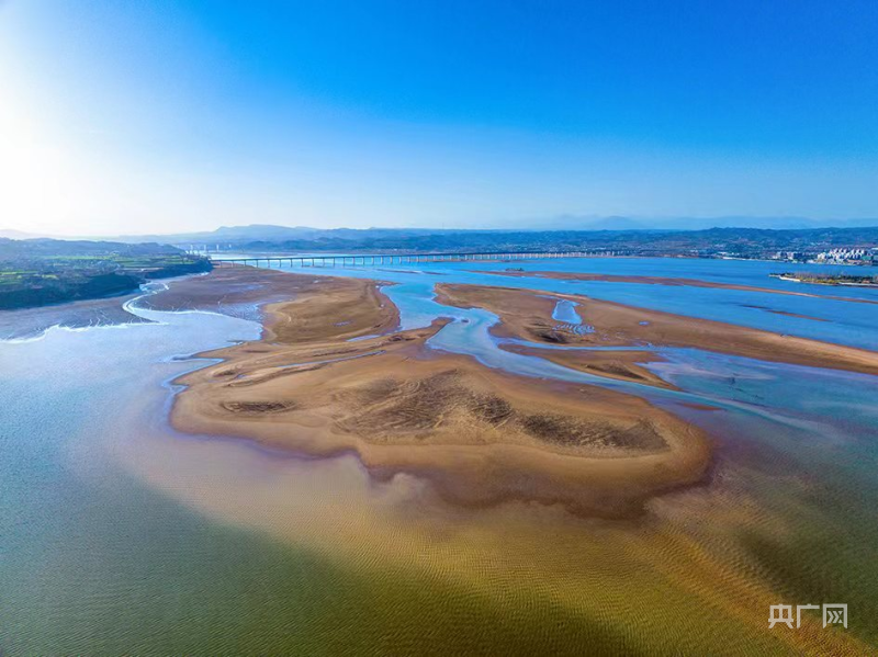洛阳市孟津区春日黄河呈现牡丹沙画