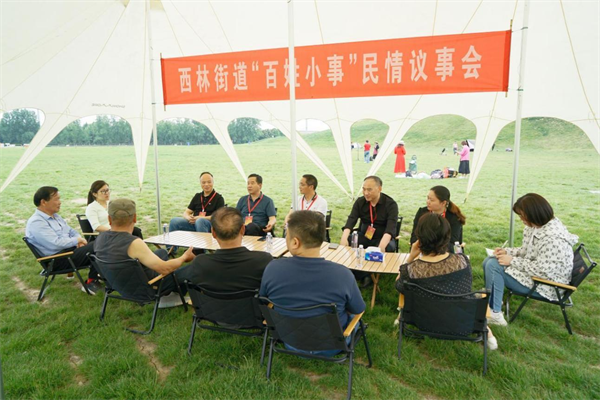 钟楼区人大代表,西林村党总支书记,村委会主任姜文国介绍了大草坪建设