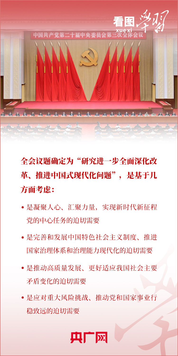 看圖學習丨從四個迫切需要到五個注重 跟著總書記學習三中全會決定