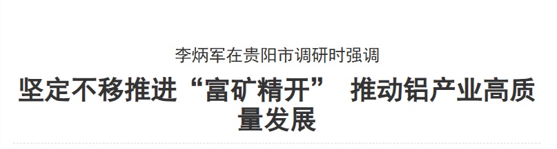 李炳军到贵阳清镇铝及铝精深加工产业园调研