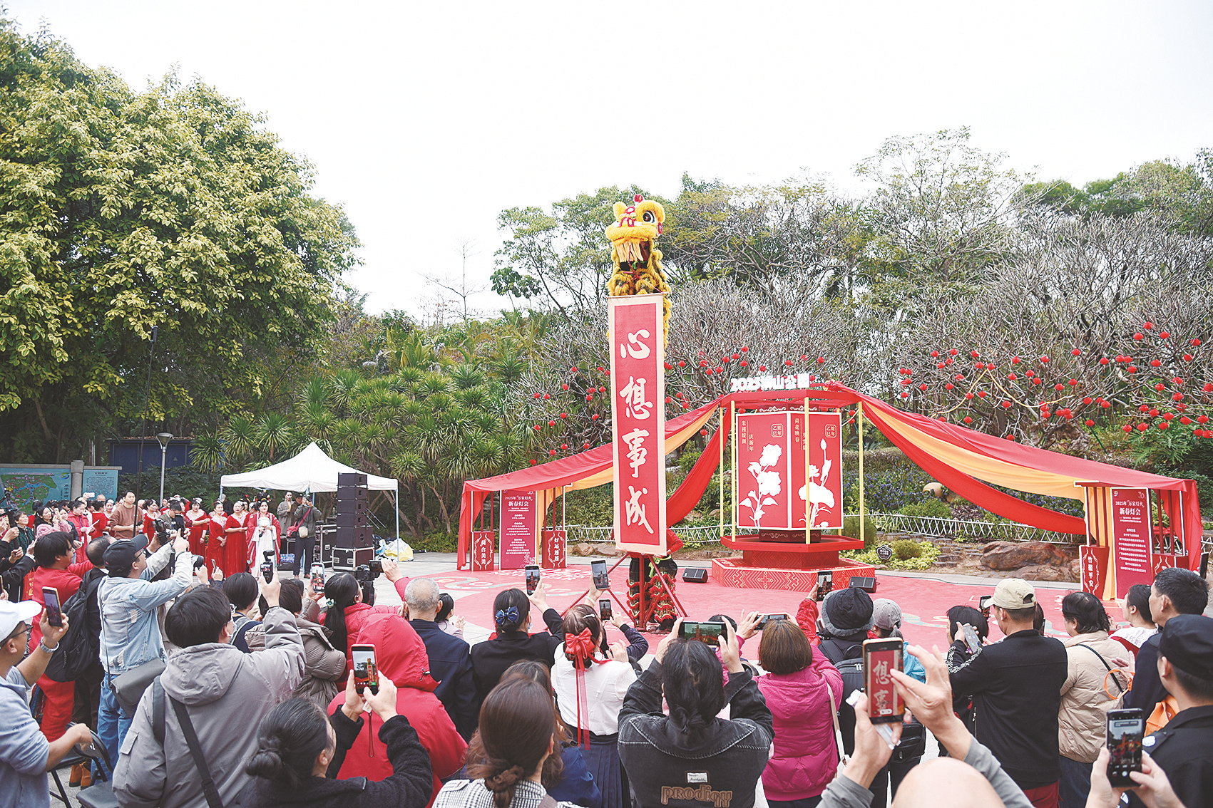 赏灯看景迎祥瑞 公园喜庆氛围浓