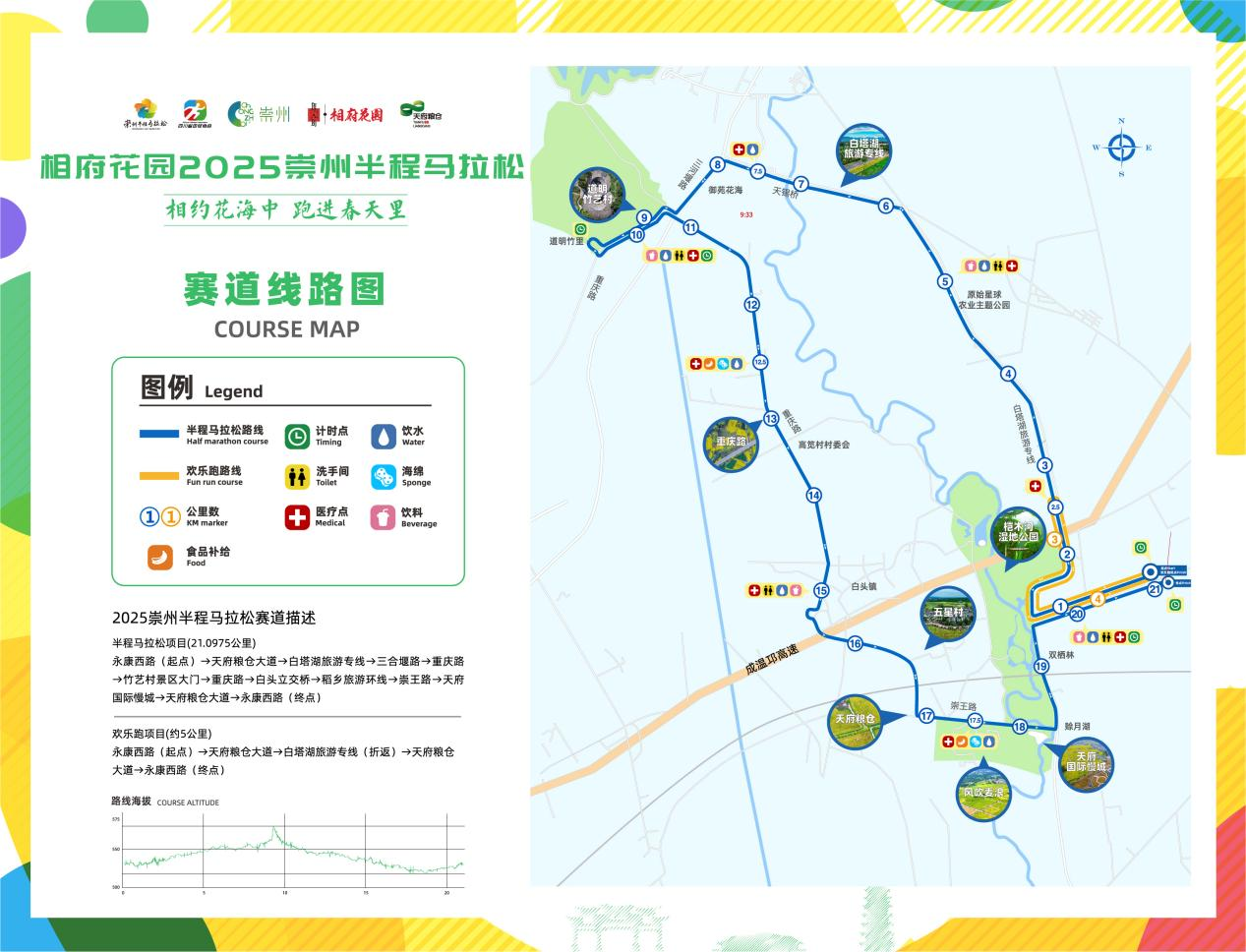 在花海中一起跑向春天 成都崇州的半“马”来了