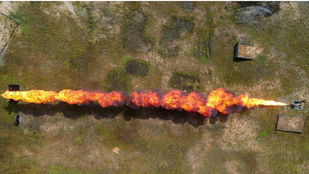 武警防化兵实喷训练进行中