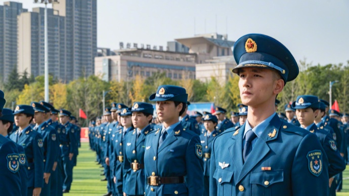 空军工程大学新学员授衔仪式