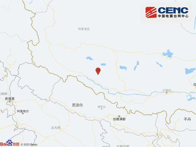 西藏日喀则市仲巴县发生3.4级地震