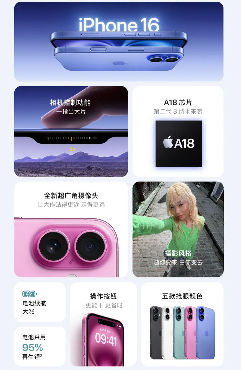 iPhone  16全系支持苹果AI，Apple  Watch屏幕面积增加30%……苹果新品发布会速览