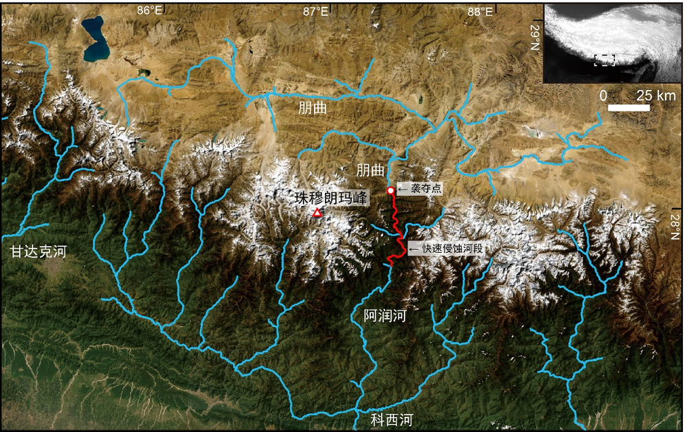 为何珠穆能立于世界之巅?约89000年前的河流袭夺是关键