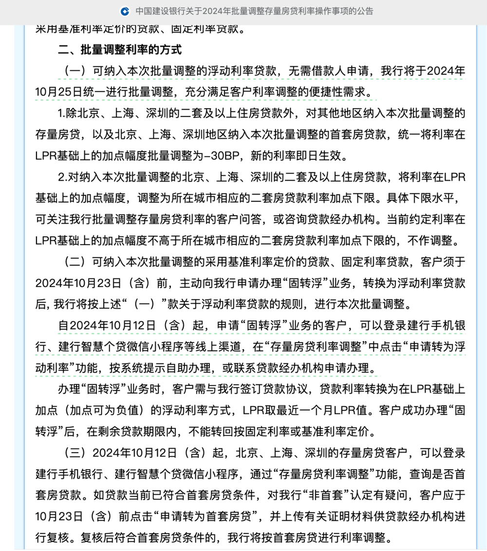 存量房贷调整,来了!多家银行发布细则!_央广网
