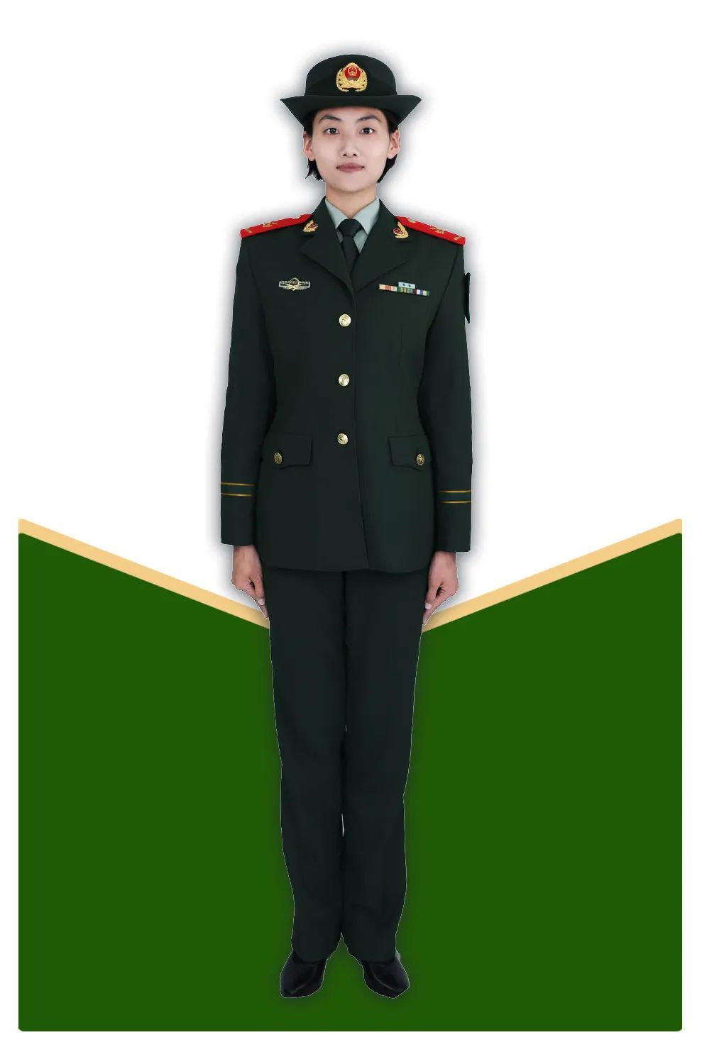 07武警士兵春秋常服 上下セット 中国人民武装警察16式】兵士用春秋制服 上着・ズボン上下セット