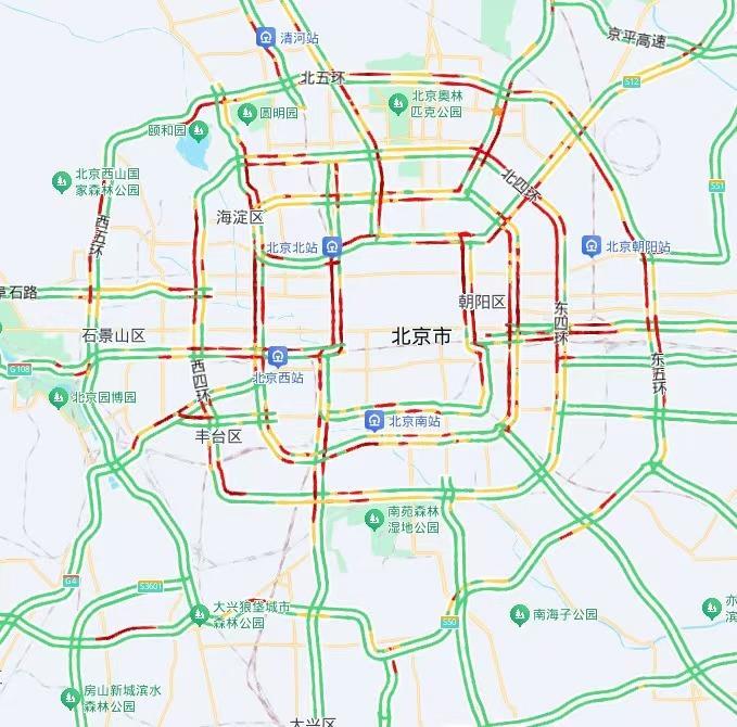 受降雨等天气影响 北京今日晚高峰交通压力突出