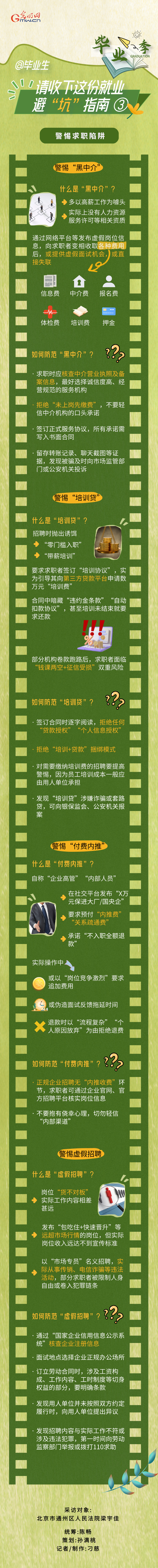 警惕求职陷阱！ @毕业生 请收下这份就业避“坑”指南