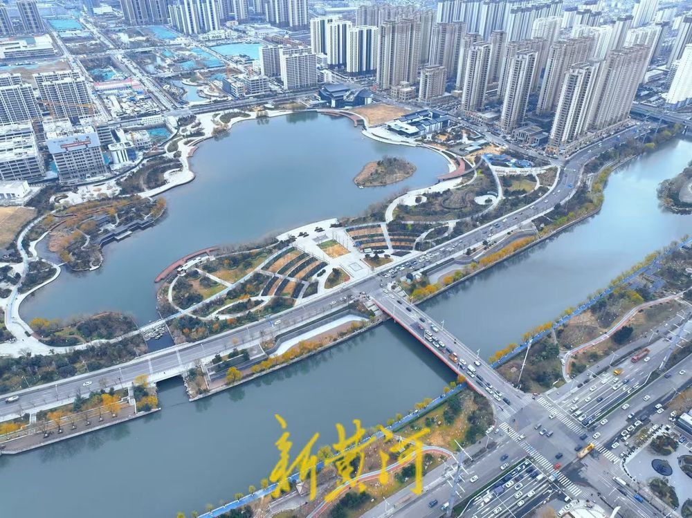 云锦湖与小清河牵手绘就济南冬日胜景